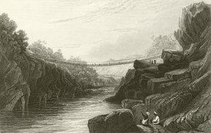 Travnatý lanový most v Teree, Gurwall od David Cox