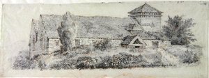 Llanfair Church, Severní Wales, kolem roku 1813 od David Cox
