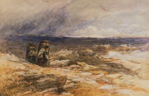 The Peat Gatherers poblíž Bettws-Y-Coed, Severní Wales (akvarel) od David Cox