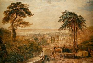 Pohled přes město (akvarel na papíře) od David Cox