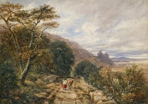 Country Track vedoucí k hradu Harlech, 1842 od David Cox the elder