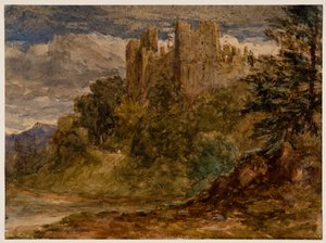 Zámek Ludlow, 19. století. od David Cox the elder