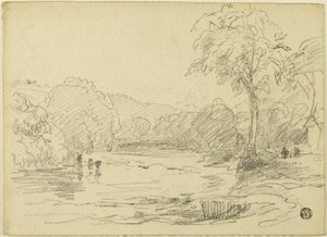 Říční scéna od David Cox the elder