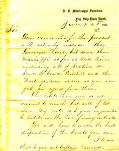 Dopis Davida D. Portera, U. S. S. Black Hawk, Sethu Ledyardu Phelpsovi, 23. června 1863 od David D. Porter