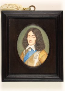 Karel II. jako mladý muž (akvarel na pergamenu)