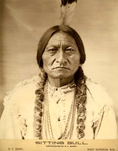Sedící býk (1834-1890) Američan Dakota Siouxský indiánský náčelník (indické jméno Tatanka Iyotake) fotografie Davida F. Barryho