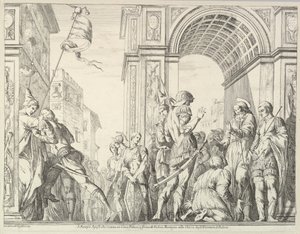 Svatý Jakub léčí slepého muže, z Příběhu svatých Jakuba a Kryštofa v Erem..., 1776. od David Giovanni