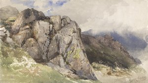 Mountain Rocks (wc přes grafit na papíře)