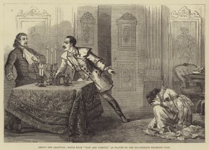 Mezi amatéry, Scéna z Plotu a vášně v podání Blackheath Dramatic Club od David Henry Friston