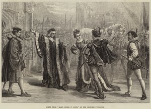 Scéna z Mary, skotské královny, v divadle princezny od David Henry Friston