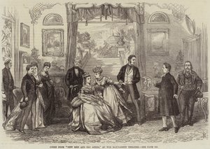 Scéna z New Men a Old Acres, v Haymarket Theatre od David Henry Friston