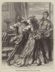 Scéna z Shilly-Shally, v Gaiety Theatre