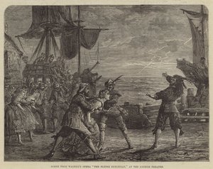 Scéna z Wagnerovy opery The Flying Dutchman, v divadle Lyceum