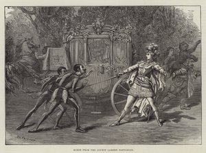 Scéna z pantomimy v Covent Garden