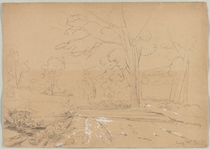 Krajina s rybařením, Conway, New Hampshire, 1851. od David Johnson