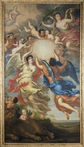 Alegorie Karla XI. Švédského a Ulrique Eleonore Dánska a Norska - Alegorie Karla XI. Švédska (1655-1697) a Ulriky Eleonory Dánska (1656-1693), Ehrenstrahl, David Kloecker (1629-1698). Olej na plátně od David Klöcker Ehrenstrahl