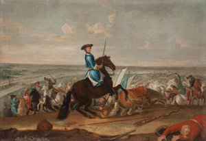 Král Karel XII. v bitvě u Narvy 19. listopadu 1700 od David Krafft von
