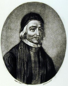 Portrét Dr. Thomase Baileyho, vyrytý Richardem Earlomem (1743-1822) z Illustrious Characters in British History (mezzotinta) od David Loggan