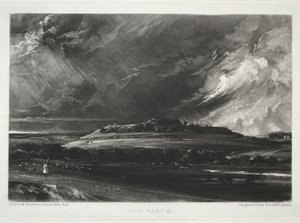 Různé předměty krajiny, charakteristické pro anglické scenérie z obrazů malovaných Johnem Constablem, R.A.: Old Sarum od David Lucas