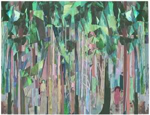 Spaces In Between, 2017 Mixed Media na dřevěném panelu od David McConochie