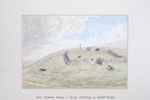 Římská zeď – Mile Castle v Cawfields, 1880-89 (wc na papíře) od David Mossman