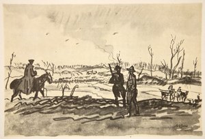 Na Sommě: u Mametzu, ilustrace z knihy "The Western Front", vydavatelství Country Life Ltd. od David Muirhead Bone