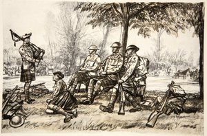 Mimo linii, ilustrace z knihy "The Western Front", vydavatelství Country Life Ltd.
