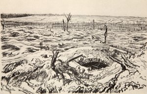 Thiepval, ilustrace z knihy "The Western Front", vydavatelství Country Life Ltd.