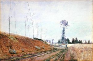 Pastviny u silnice v Pikardii, kolem roku 1887 (kvaš na papíře) od David Murray