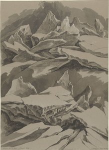 Ledové kry na Maas, leden 1809 Glaçons sur la Meuse en Janvier 1809 (název na objektu) od David Pièrre Giottino Humbert de Superville (signed by artist)