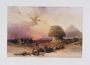 Přístup Simoomů. Poušť Gizeh, z „Egypt a Núbie) od David Roberts