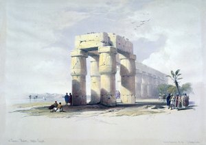 V Luxoru, Thébách, Horním Egyptě": litografie podle akvarelu Davida Robertse (1796-1864), skotského malíře. Starověký Egypt Archeologie od David Roberts