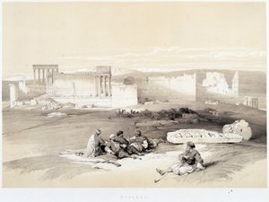 Baalbec (Baalbek) v Libanonu, kresba vytvořená 5.5.1839 ve „Svaté zemi“, Londýn 1849 od David Roberts
