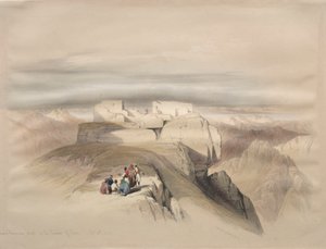 Křesťanské a Mahomedánské kaple na summitu na Sinaji od David Roberts