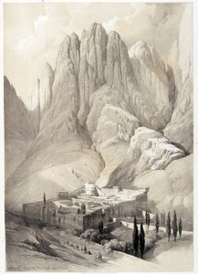 Klášter svaté Kateřiny, kresba vytvořená 19/02/1839 ve „Svaté zemi“, Londýn 1849. od David Roberts