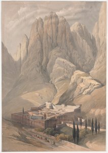 Klášter svaté Kateřiny s horou Horeb od David Roberts