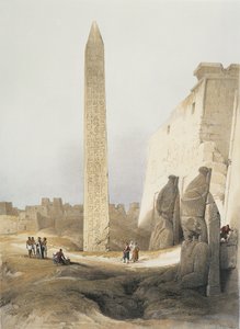 Egypt, Obelisk v chrámu v Luxoru, rytina od Davida Robertse od David Roberts