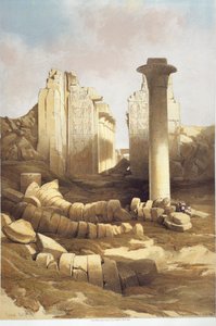 Egypt, sloupová síň chrámu v Karnaku, od Davida Robertse od David Roberts