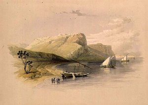 Pevnost Ibrim, Nubia, z "Egypt a Nubia", Vol.1 (litho) od David Roberts