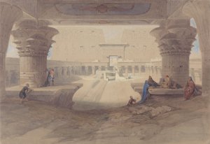 Z podhledu pod portikem chrámu v Edfu, Horní Egypt od David Roberts