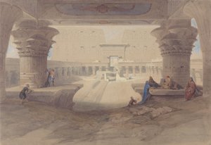 Z pod portika chrámu v Edfu, Horní Egypt od David Roberts
