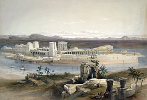 Celkový pohled na ostrov Philae v Núbii