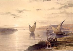 Hager Setsilis, z "Egypt a Núbie", svazek 1 (litho) od David Roberts