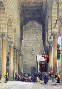 Interiér mešity Metwalys (litho) od David Roberts