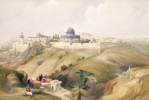 Jeruzalém, 9. dubna 1839, deska 16 ze svazku I „Svaté země“, vyryl Louis Haghe (1806-85) pub. 1842