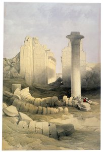 Karnak, 29. listopadu 1838": litografie podle akvarelu Davida Robertse (1796-1864), skotský malíř. Starověký Egypt Archeologie od David Roberts