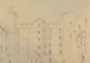 Nádvoří paláce Linlithgow, West Lothian od David Roberts