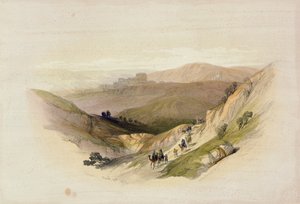 Ruiny Semua, 16. března 1839 ze svazku 1 „Svaté země“; vyryl Louis Haghe (1806-85) vydaný v Londýně, 1842 od David Roberts