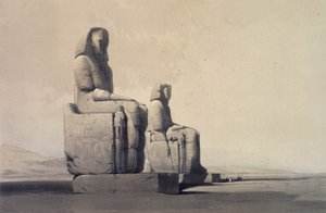 Sochy v Thébách, Egypt, c1845 (litografie) od David Roberts