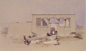 Chrám ve Wady Dabod, Núbie 1849 od David Roberts